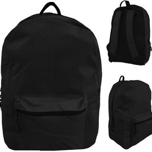 Backpack Moda West Unisex Black Padded Straps Zipper Backpack 17 " Backpack